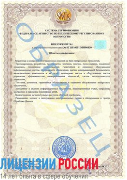 Образец сертификата соответствия (приложение) Селятино Сертификат ISO 27001